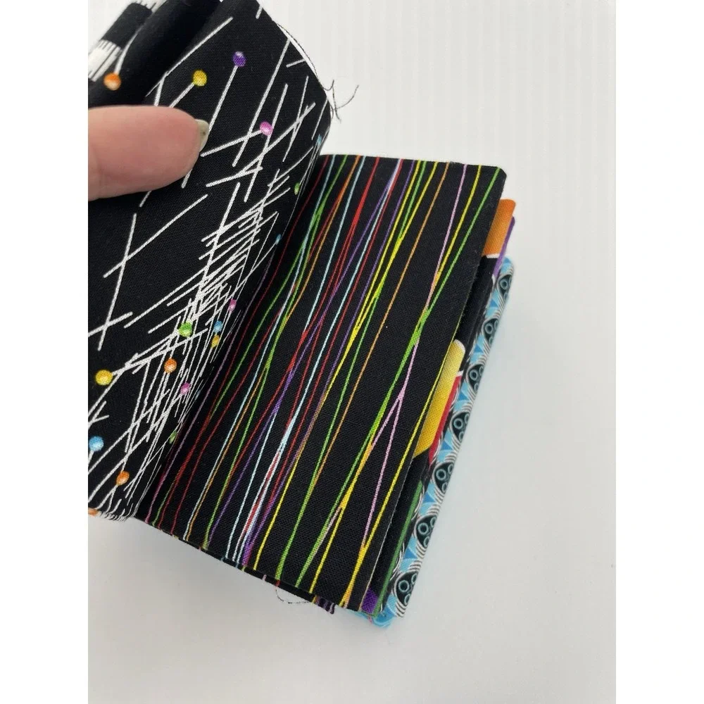 Benartex Sewing Prints 10 Fat Quarters Cotton Fabric Blues Black - New‎ Bundle